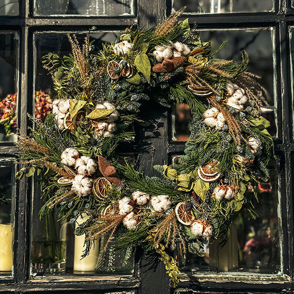 Cotton and Lime Christmas Wreath - Special Offer